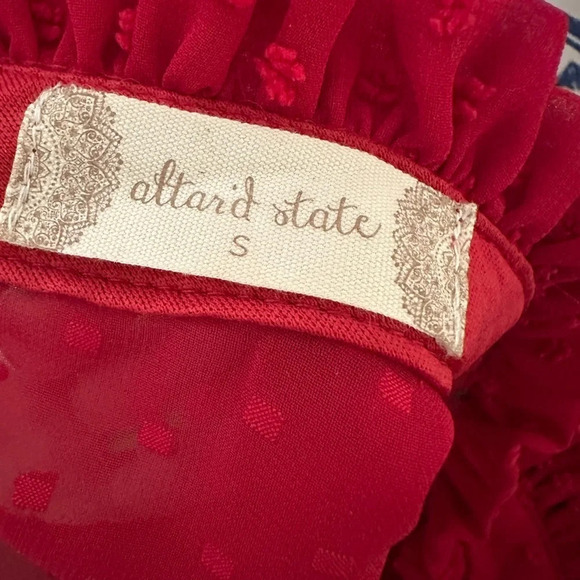 Small Altar'd State Red High Neck Long Sleeve Dress - Picture 3 of 4